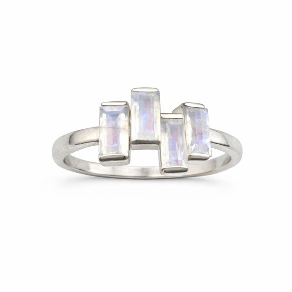 Rainbow Moonstone S925 Rectangle Ring - image 1